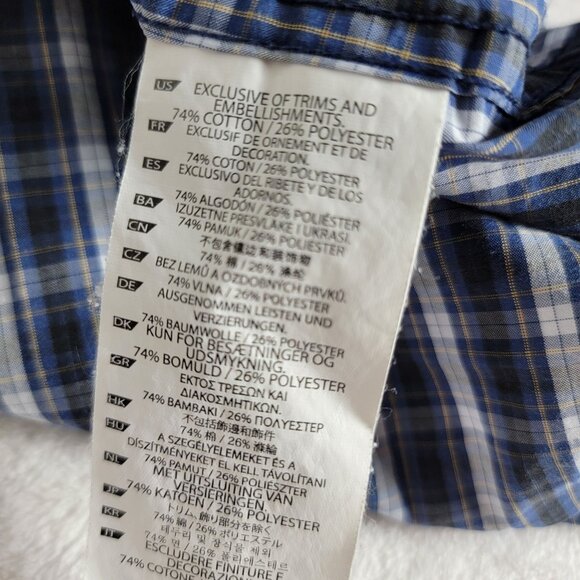 5.11 Tactical Mens Plaid Long-Sleeve Button-Up Shirt Medium Blue Casual Pocket - Picture 9 of 9